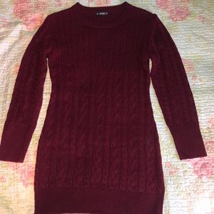 Wine red knitted dress